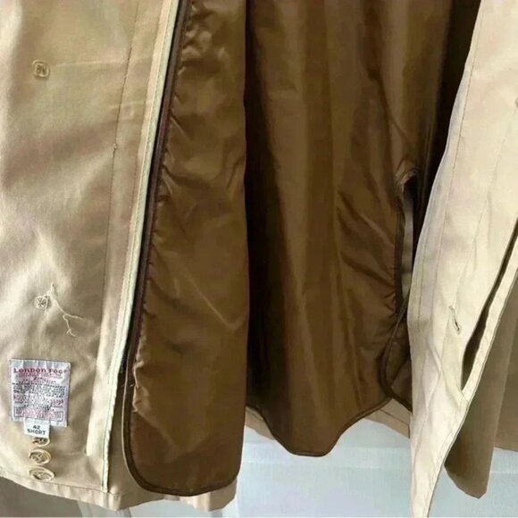 Vintage London Fog Maincoats Trench Coat Insulated Rain Topper Tan Beige 42Short - Picture 9 of 16